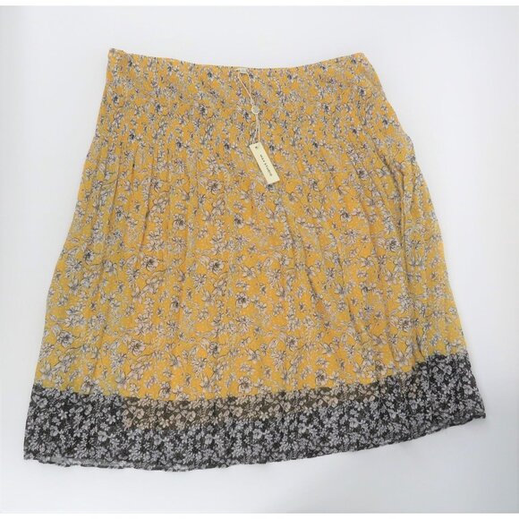 Max Studio Womens Floral Yellow & Black Skirt 3X NWT $78 - Picture 1 of 5